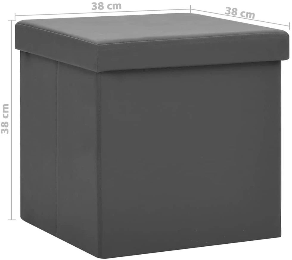 Sulankstoma taburetė-daiktadėžė, pilkos spalvos, PVC