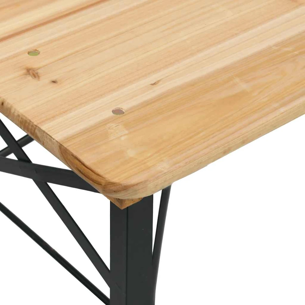 Lauko baldų komplektas Sulankstomas alaus stalo komplektas, 3 dalių, eglės masyvas