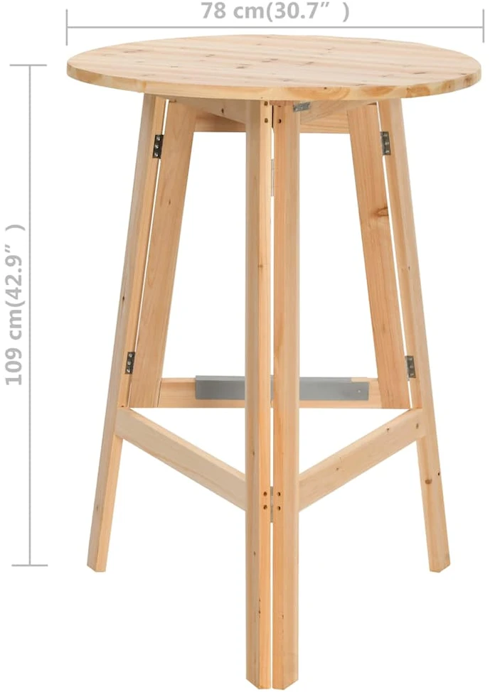 Sulankstomas baro stalas, 78 cm, eglės mediena