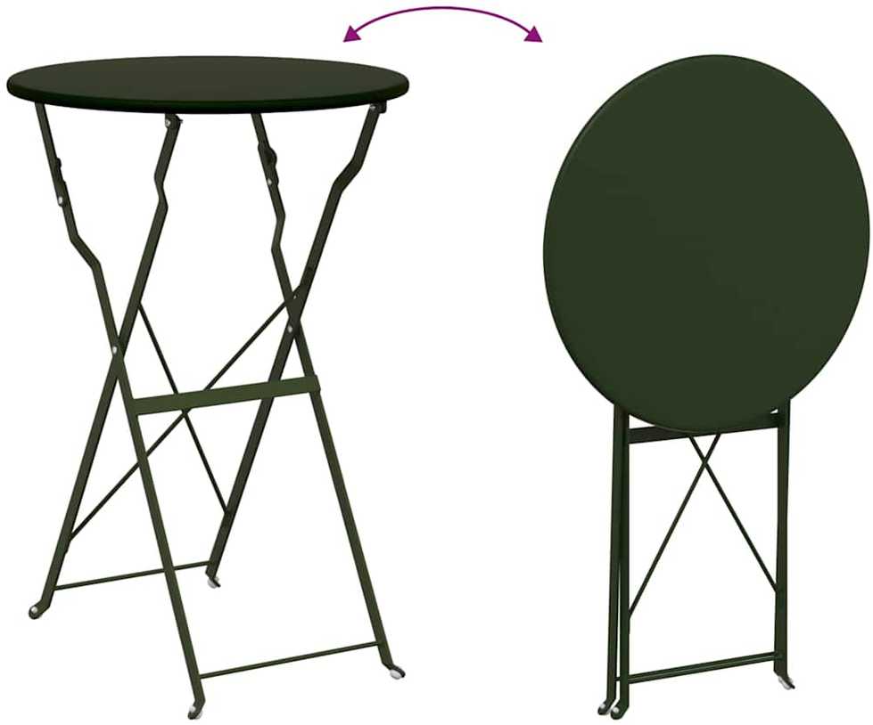Bistro stalas Tamsiai žalia Ø 50 x 71 cm Miltelinis plienas