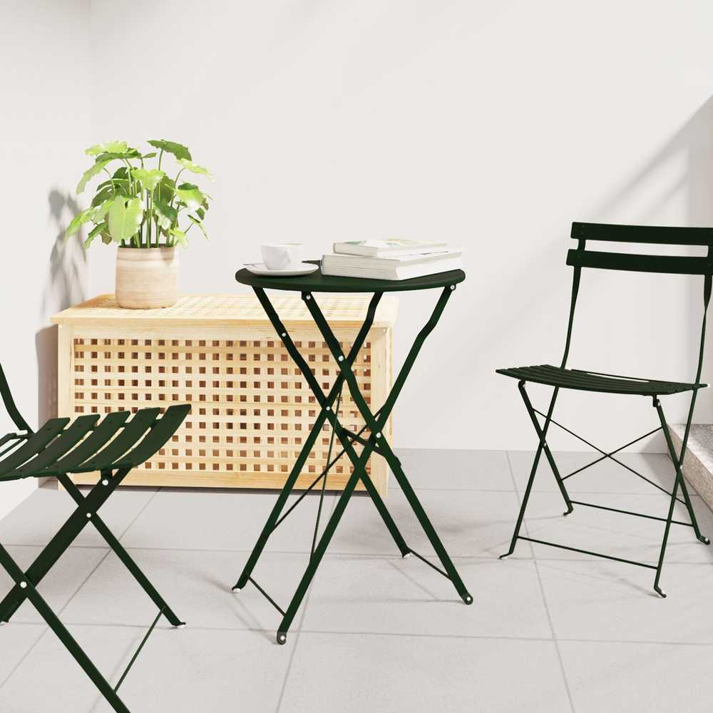Bistro stalas Tamsiai žalia Ø 50 x 71 cm Miltelinis plienas