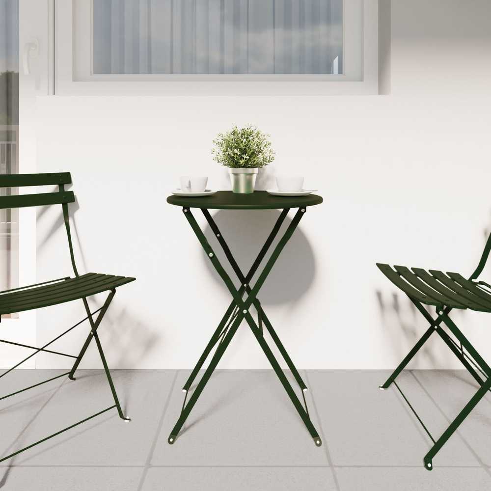Bistro stalas Tamsiai žalia Ø 50 x 71 cm Miltelinis plienas