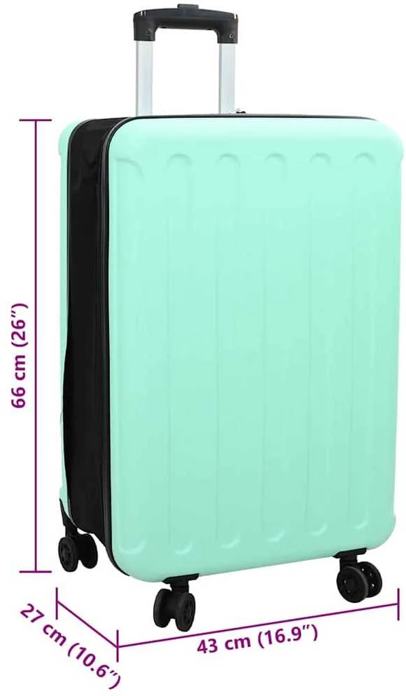 Lagaminas su užraktu Mėtų žalia 43 x 27 x 66 cm ABS plastikas