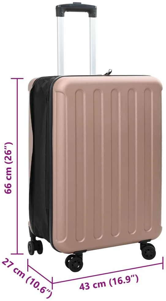 Lagaminas rožinis auksas 43 x 27 x 66 cm ABS plastikas