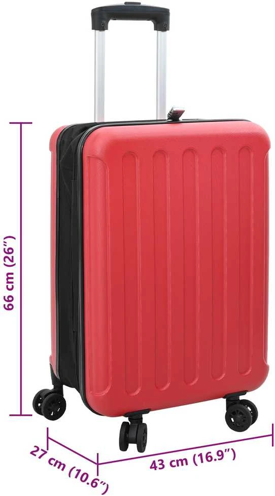 Lagaminas su užraktu Raudona 43 x 27 x 66 cm ABS plastikas