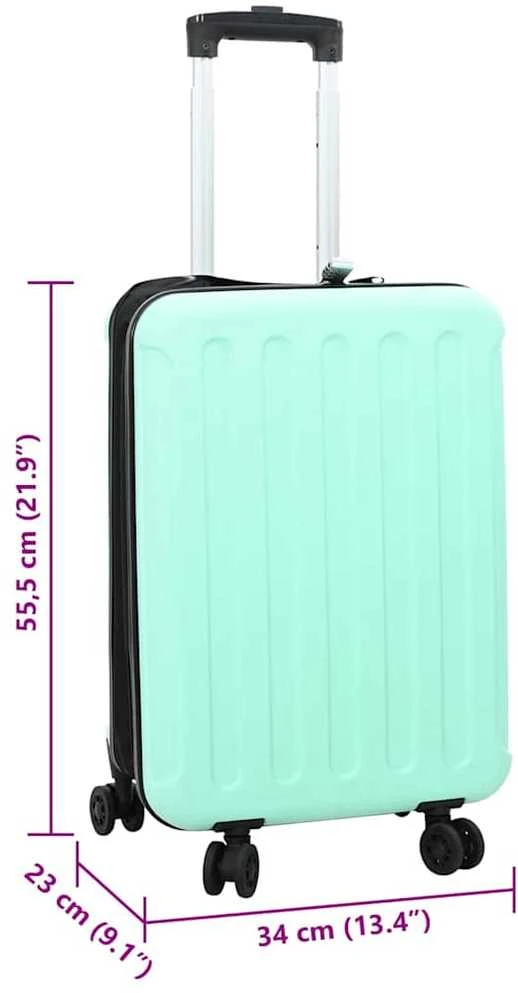 Kelioninis Lagaminas su užraktu Mėtų žalia 34 x 23 x 55.5 cm ABS plastikas