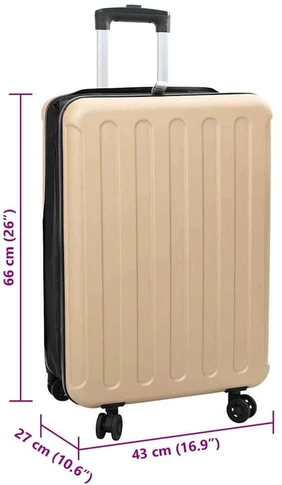 Kelioninis Lagaminas su užraktu šampano 43 x 27 x 66 cm ABS plastikas