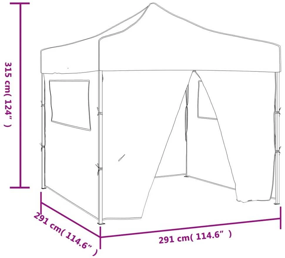 Sulankstomas paviljonas, mėlynas, 3 x 3 m, 4 sienelės