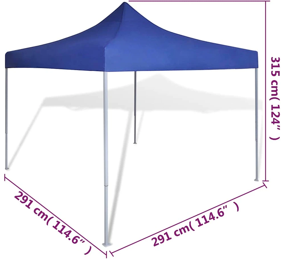 Sulankstomas paviljonas, mėlynas, 3 x 3 m