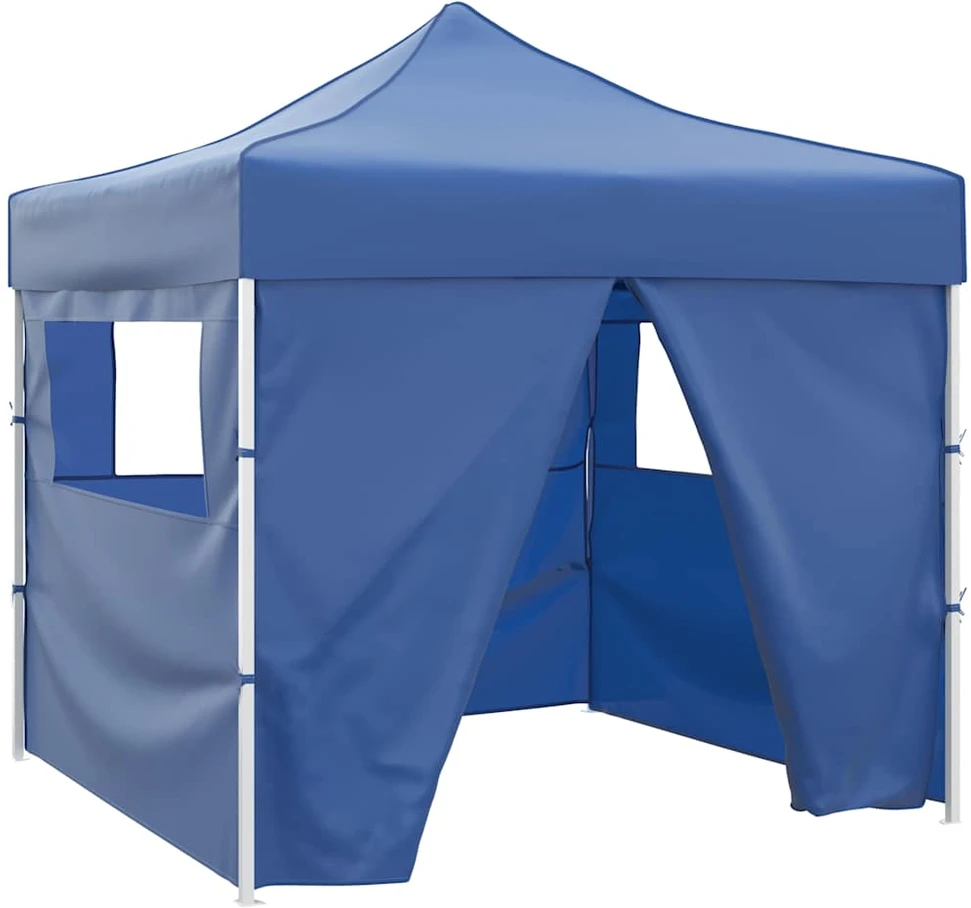 Sulankstomas paviljonas, mėlynas, 3 x 3 m, 4 sienelės