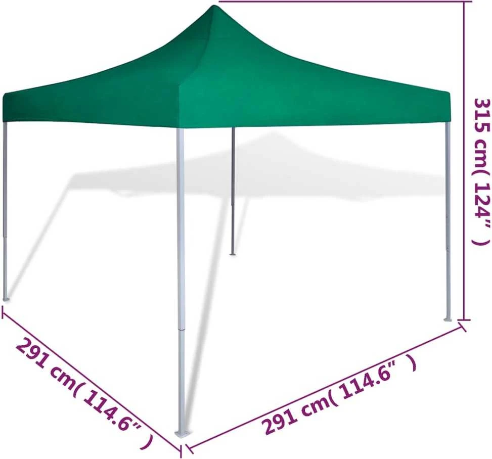 Sulankstomas paviljonas, žalias, 3 x 3 m