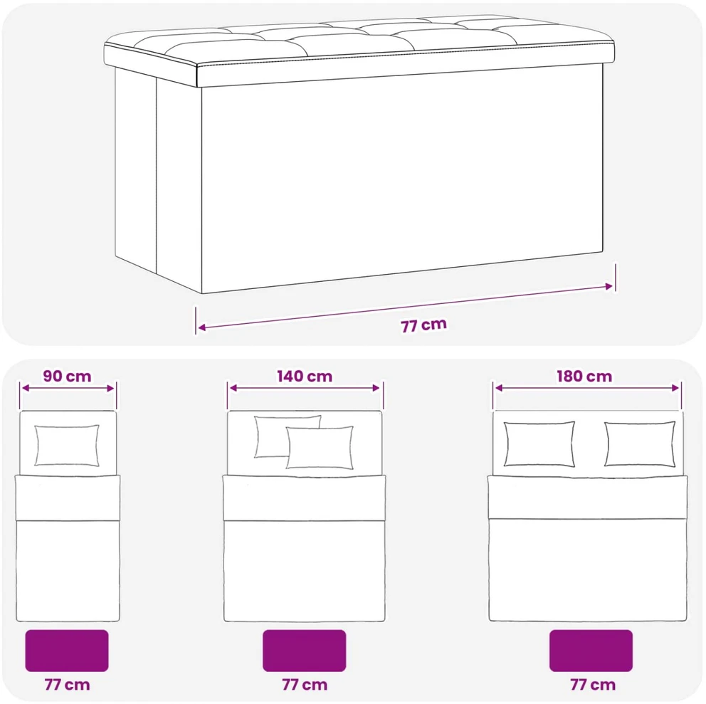 Sulankstomas saugojimo suolas Balta 180 kg 80 L 77 x 38 x 38 cm