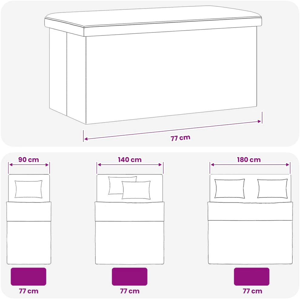 Sulankstomas saugojimo suolas Balta 180 kg 80 L 77 x 38 x 38 cm