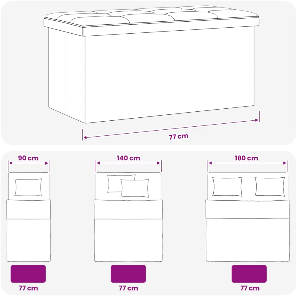 Sulankstomas saugojimo suolas Balta 180 kg 80 L 77 x 38 x 38 cm
