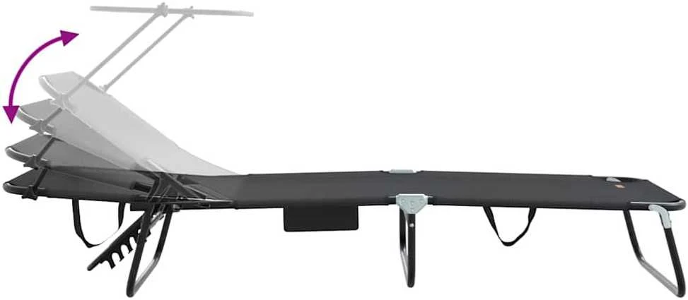 Sulankstomas gultas Juoda 190 x 57 x 81 cm Oksfordas
