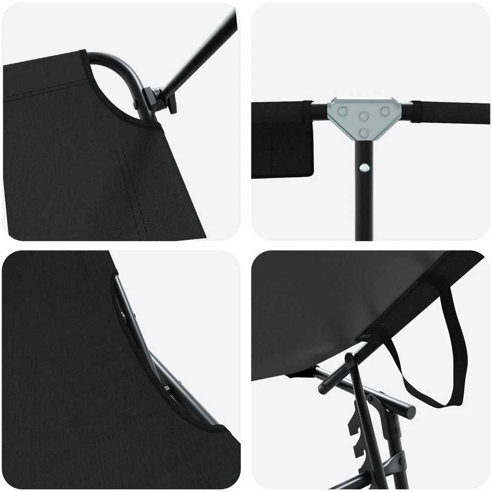 Sulankstomas gultas Juoda 190 x 57 x 81 cm Oksfordas