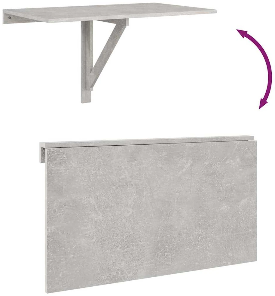 Sulankstomas sieninis staliukas, pilkas, 100x60x56cm, mediena
