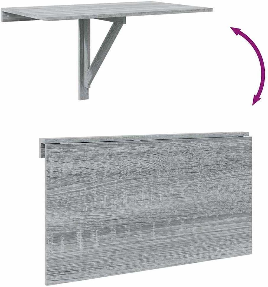 Sulankstomas sieninis staliukas, pilkas, 100x60x56cm, mediena