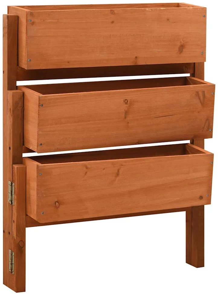 Sulankstomas sodo lovelis, oranžinis, 60x14x75cm, eglės masyvas
