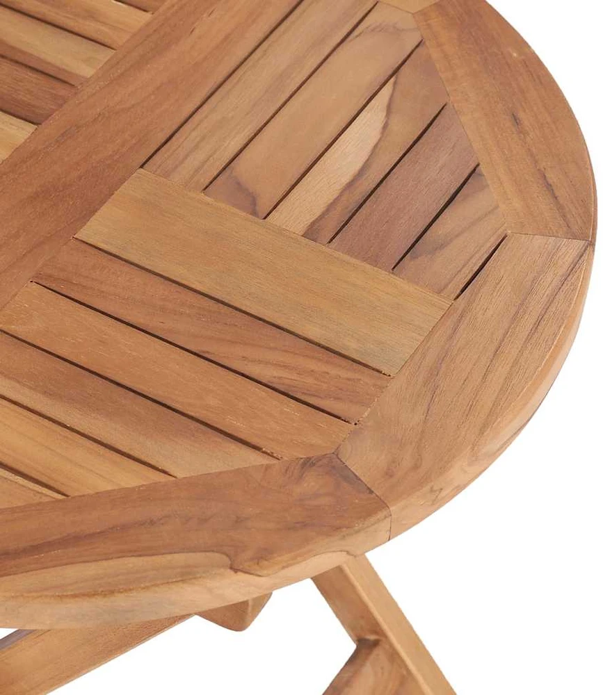 Sulankstomas sodo stalas, 45cm, tikmedžio medienos masyvas