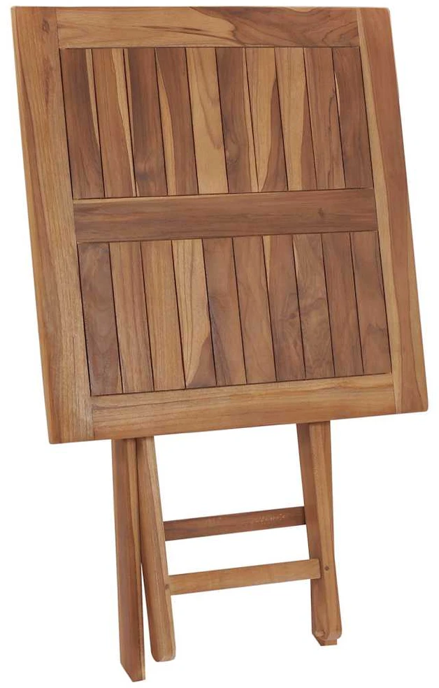 Sulankstomas sodo stalas, 60x60x75cm, tikmedžio masyvas