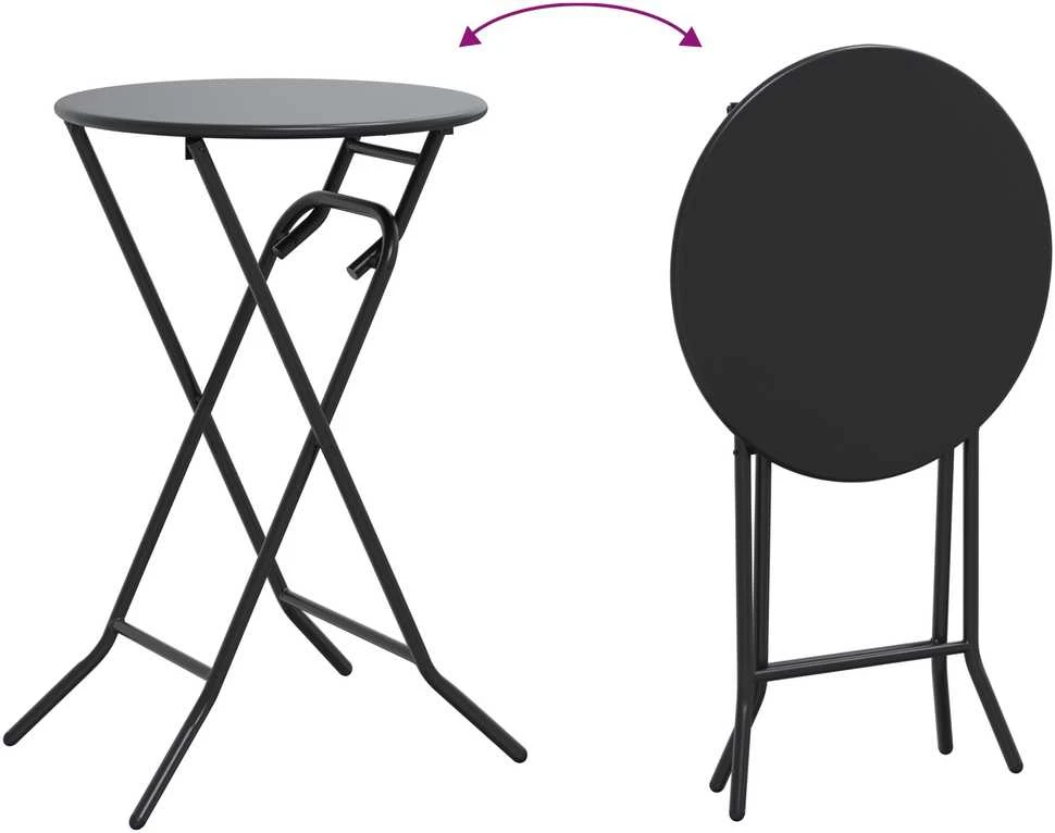 Sodo stalas Antracitas 50 x 50 x 72 cm metalas