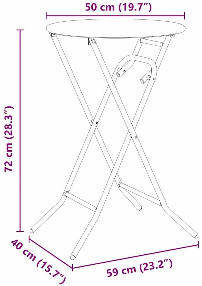 Sodo stalas Antracitas 50 x 50 x 72 cm metalas