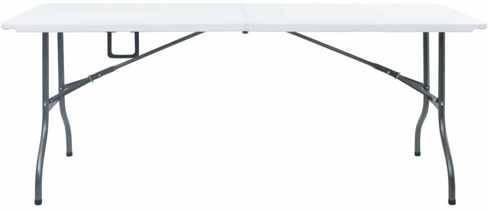 Sulankstomas sodo stalas, baltas, 180x72x72cm, HDPE