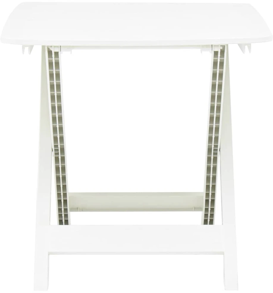Sulankstomas sodo stalas, baltos spalvos, 79x72x70cm, plastikas