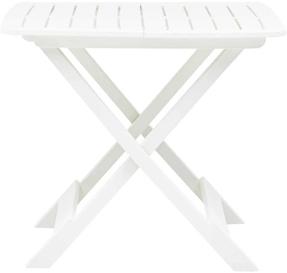Sulankstomas sodo stalas, baltos spalvos, 79x72x70cm, plastikas