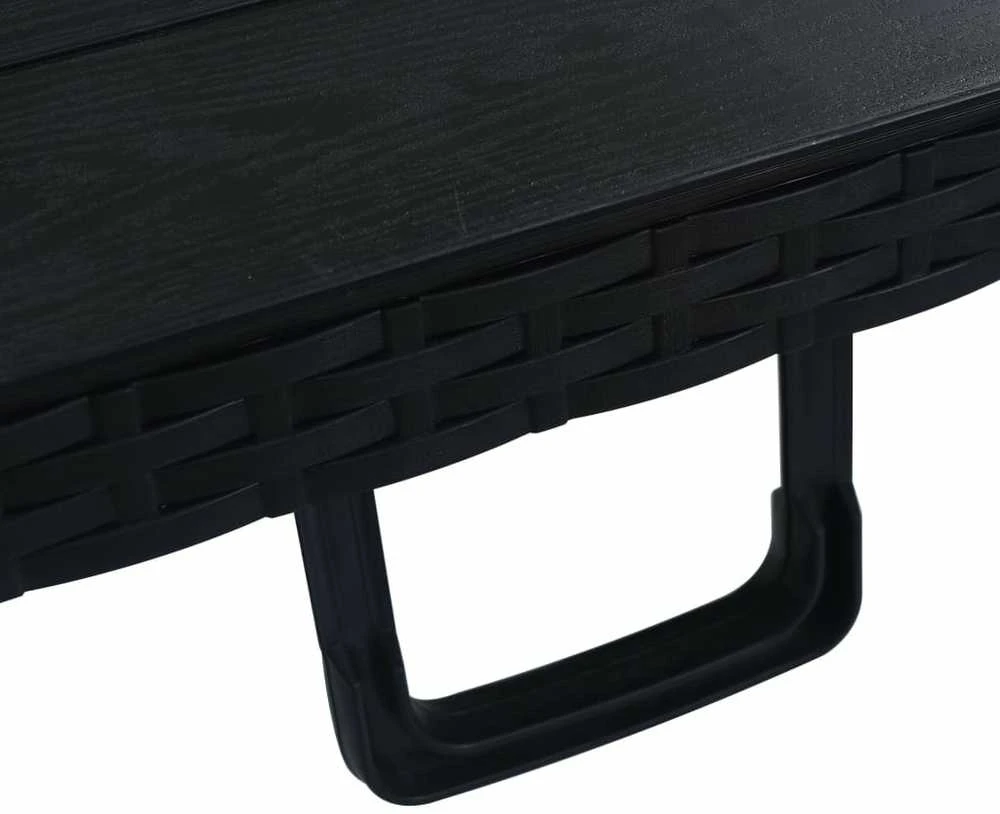 Sulankstomas sodo stalas, juodas, 180x75x72cm, HDPE