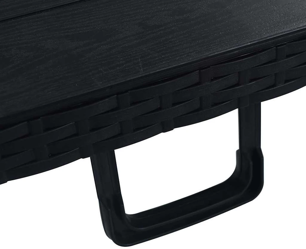 Sulankstomas sodo stalas, juodas, 180x75x72cm, HDPE
