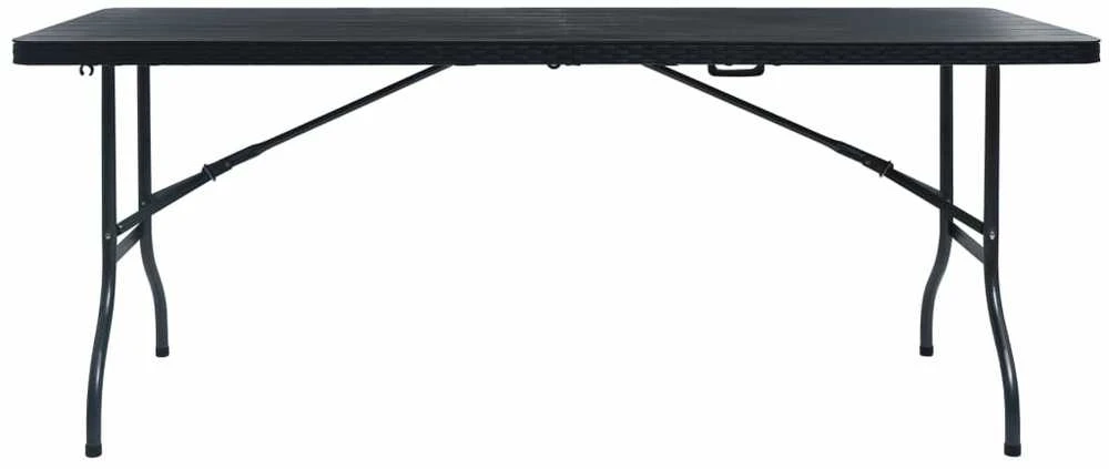 Sulankstomas sodo stalas, juodas, 180x75x72cm, HDPE