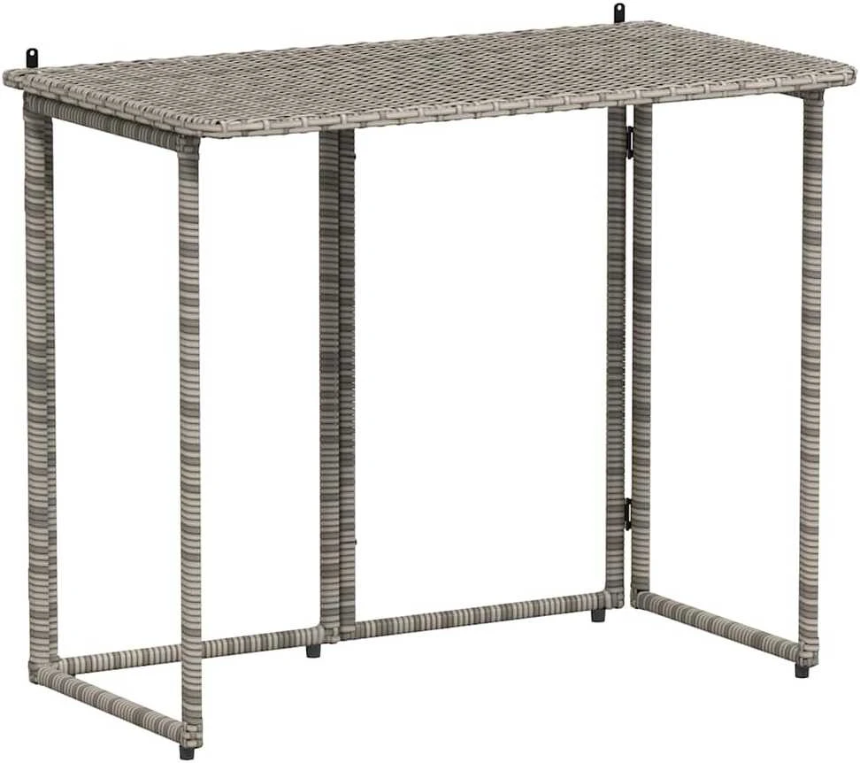 Sulankstomas sodo stalas Pilka 90x51x75 cm polirotango