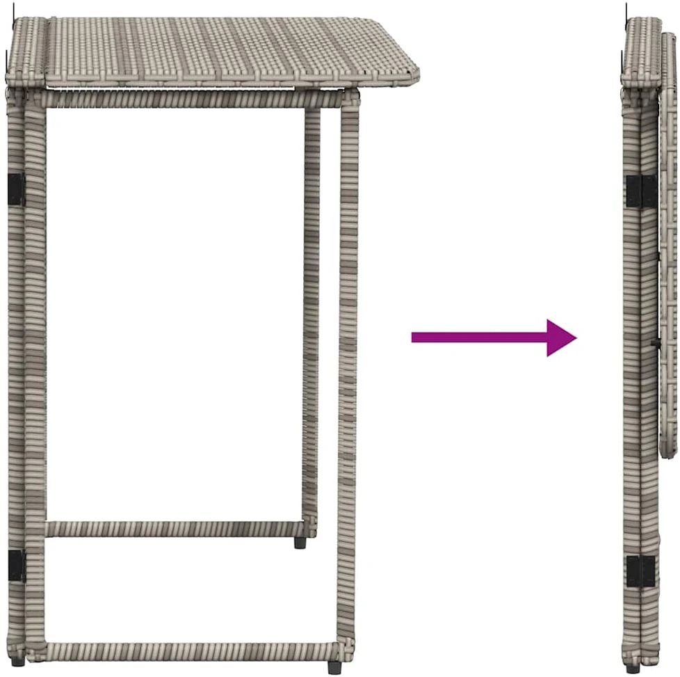 Sulankstomas sodo stalas Pilka 90x51x75 cm polirotango