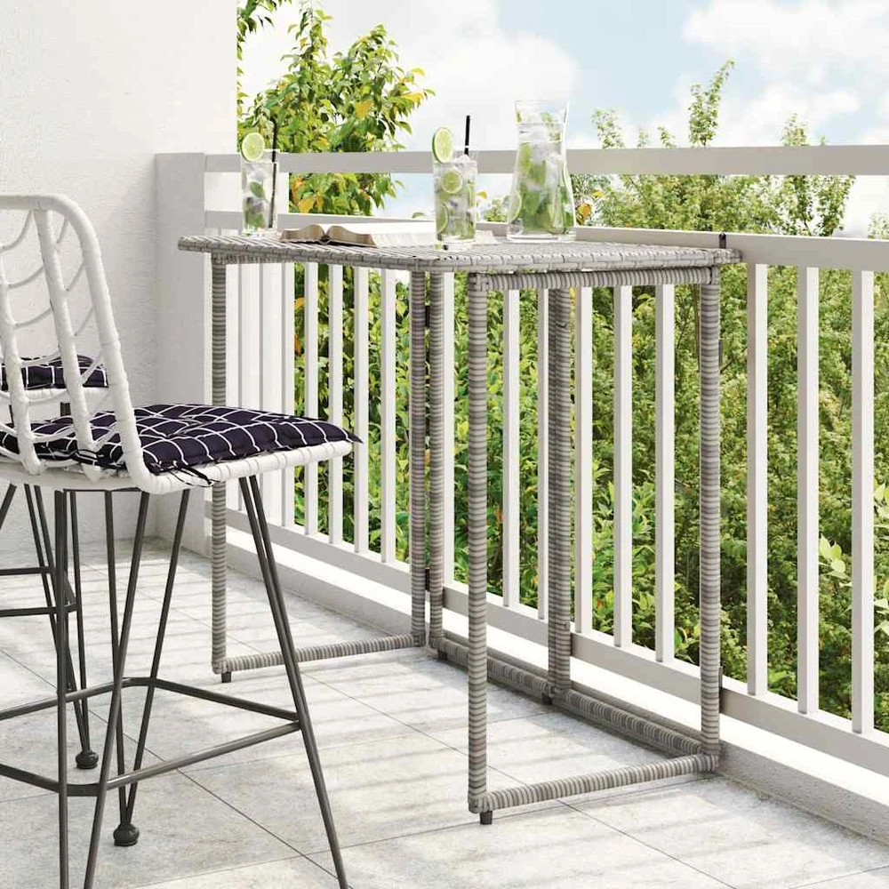 Sulankstomas sodo stalas Pilka 90x51x75 cm polirotango