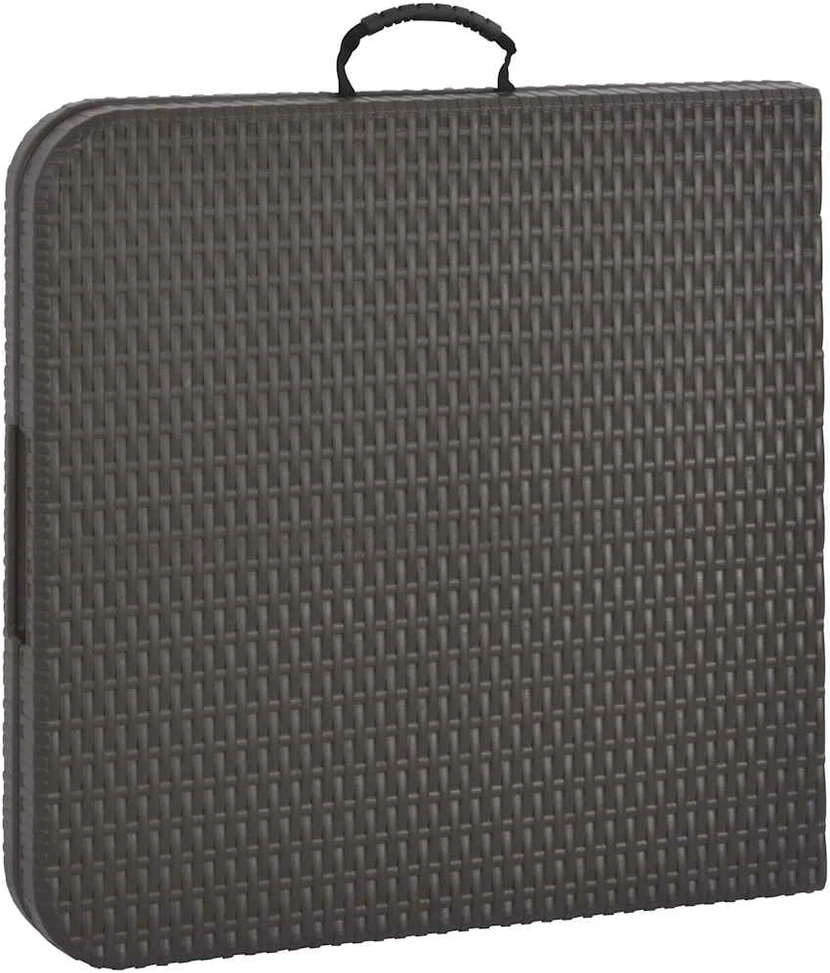 Sulankstomas sodo stalas, rudas, 120x60x74cm, HDPE ratano imit.