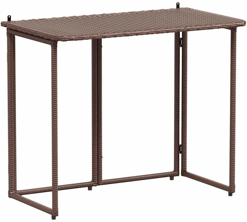 Sulankstomas sodo stalas Rudas 90x51x75 cm Poly Rattan