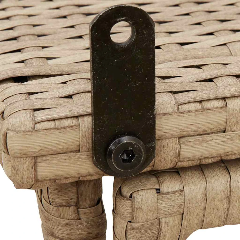 Sulankstomas sodo stalas Smėlio spalvos 90x51x75 cm Poly Rattan