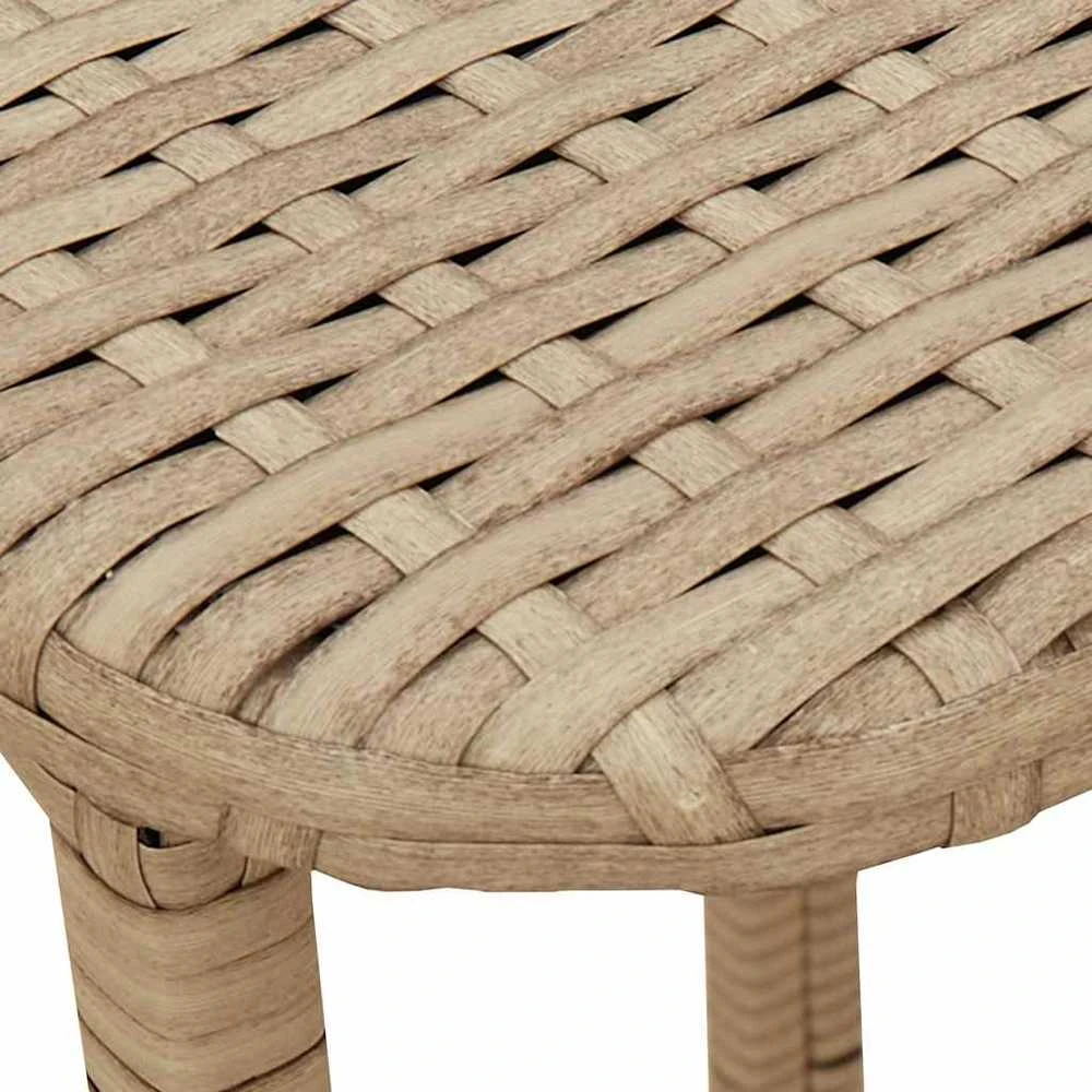 Sulankstomas sodo stalas Smėlio spalvos 90x51x75 cm Poly Rattan