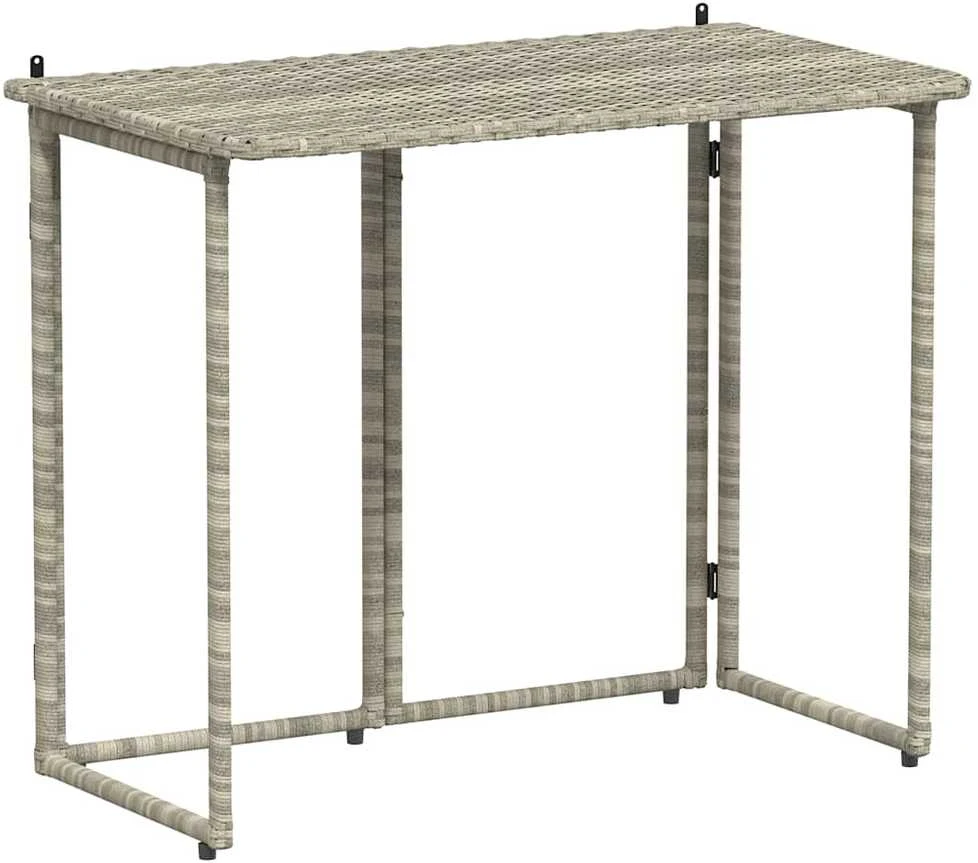 Sulankstomas sodo stalas šviesiai pilkas 90x51x75 cm