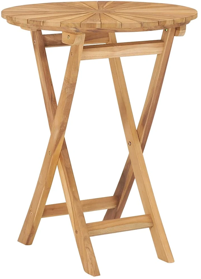 Sulankstomas sodo stalas, tikmedžio masyvas, 60cm skersmens