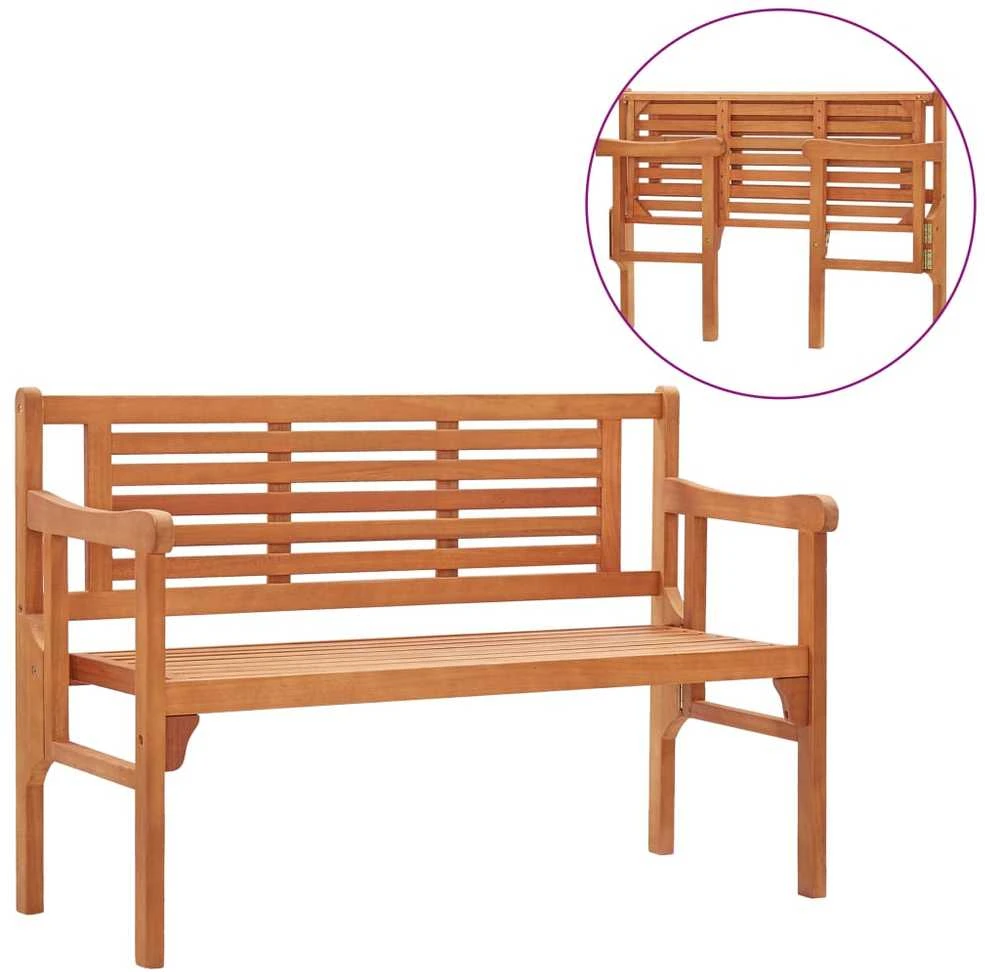 Sulankstomas sodo suoliukas, 120cm, eukalipto medienos masyvas