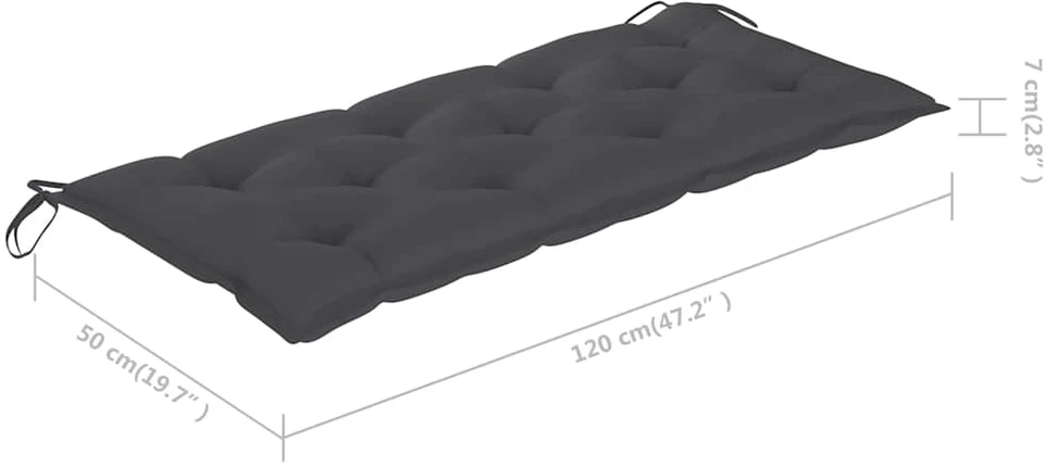 Sulankstomas sodo suoliukas su pagalvėle, 118cm, bambukas