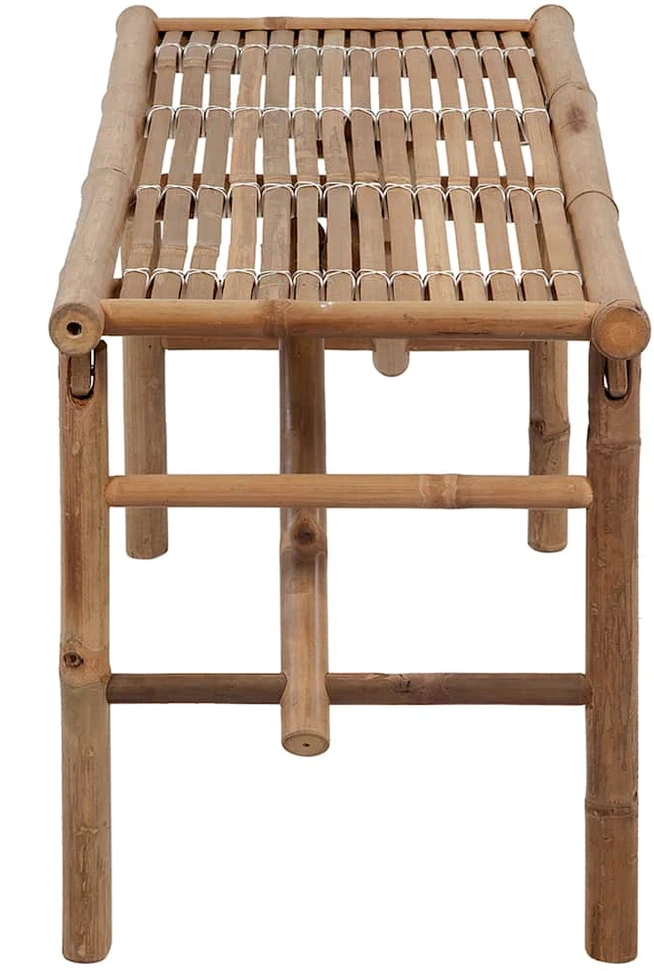 Sulankstomas sodo suoliukas su pagalvėle, 118cm, bambukas