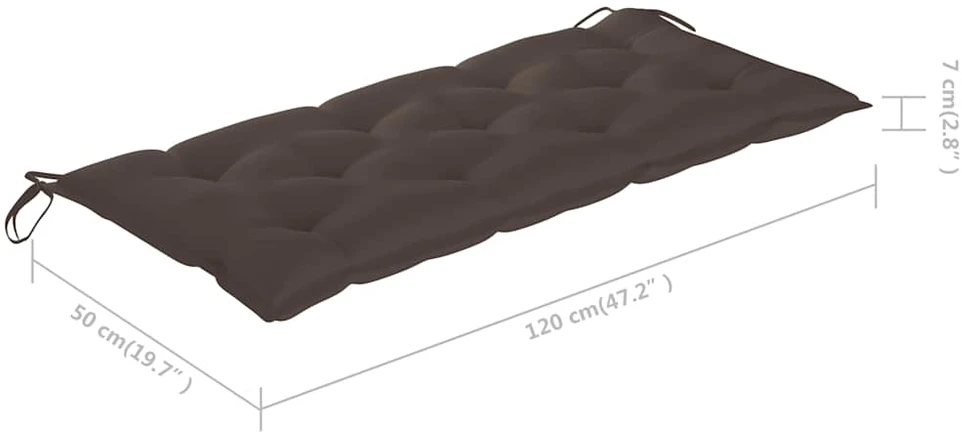 Sulankstomas sodo suoliukas su pagalvėle, 118cm, bambukas