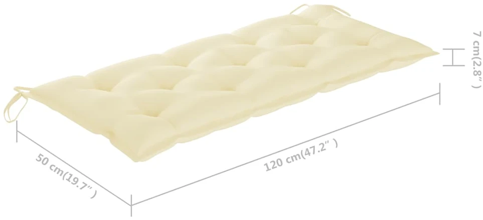 Sulankstomas sodo suoliukas su pagalvėle, 118cm, bambukas
