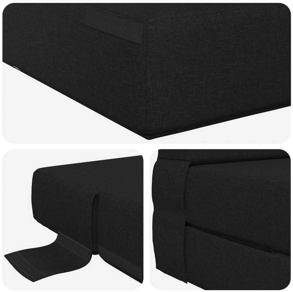 Sofa Sulankstomas Sofos Lova Juoda 100 x 80 x 60 cm Audinys