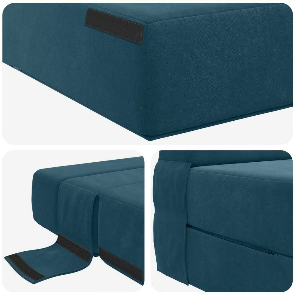 Sofa Sulankstomas Sofos Lova Mėlyna 70 x 80 x 60 cm Audinys