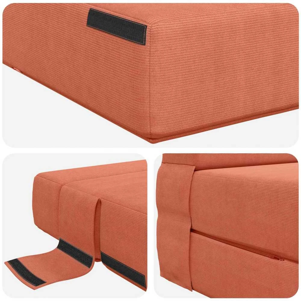 Sofa Sulankstomas Sofos Lova Raudona oranžinė 152 x 86,5 x 60 cm